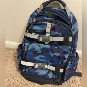 Pottery Barn Small Blue Camo backpack